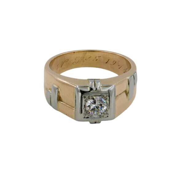 14 Karat Rose Gold | 18 Karat White Gold Diamond Unisex Ring