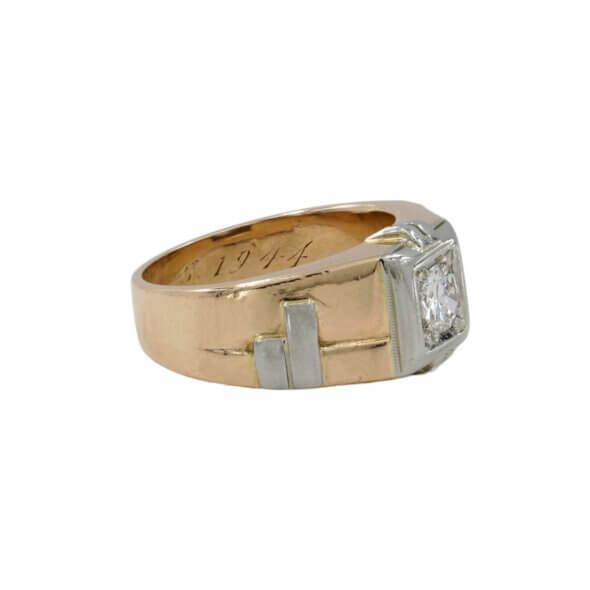 14 Karat Rose Gold | 18 Karat White Gold Diamond Unisex Ring