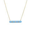 14 Karat Yellow Gold Blue Enamel with 3 Seed Pearls Necklace