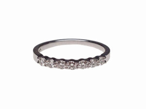 14 Karat White Gold Seven Diamond Band