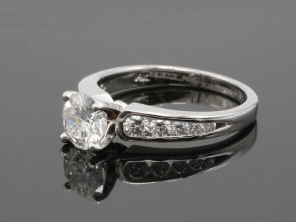 14 Karat White Gold Round Brilliant Diamond Ring