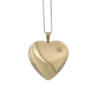 14 Karat Yellow and White Gold Heart Shaped Locket with Diamond Accent