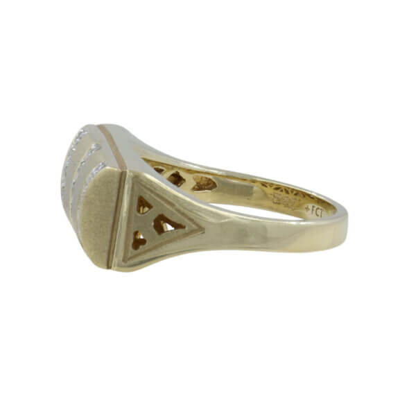 14 Karat Yellow Diamond Saddle Ring