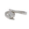 14 Karat White Gold Custom Designed Diamond Bypass Engagement Ring