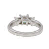 14 Karat White Gold Three Stone Princess Cut Diamond Engagement Ring back view