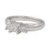 14 Karat White Gold Three Stone Princess Cut Diamond Engagement Ring left side