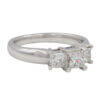 14 Karat White Gold Three Stone Princess Cut Diamond Engagement Ring right side