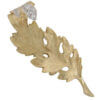 18 Karat Yellow Gold and Diamond Leaf Brooch
