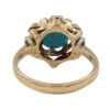 Two Toned Double Halo Mid Century Diamond | Turquoise Ring back view