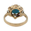 Two Toned Double Halo Mid Century Diamond | Turquoise Ring back view