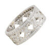 18 Karat White Gold Diamond "X" Pattern Eternity Band side view