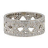 18 Karat White Gold Diamond "X" Pattern Eternity Band front view