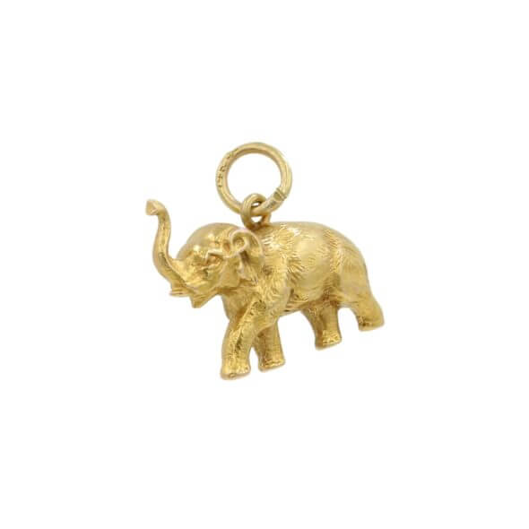 18 Karat Yellow Gold Elephant Charm