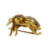 18 Karat Yellow Gold Multi Colored Diamond Bee Brooch By Herbert Rosenthal