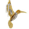 18 Karat Yellow Gold and Platinum Diamond Hummingbird Brooch