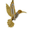 18 Karat Yellow Gold and Platinum Diamond Hummingbird Brooch