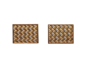 18 Karat Yellow and White Gold French Woven Cufflinks