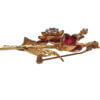 18 Karat Yellow Gold Diamond, Ruby and Enamel Flower Brooch