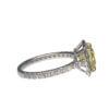 18 Karat White Gold 2.22 Carat Fancy Intense Yellow Diamond Halo Ring side view