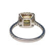 18 Karat White Gold 2.22 Carat Fancy Intense Yellow Diamond Halo Ring back view