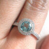 14 Karat White Gold Aquamarine and Diamond Ring