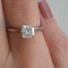 Cushion Cut Diamond Solitaire Engagement Ring in 18 Karat White Gold with GIA Report on hand