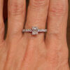 Platinum 0.54 Carat Emerald Cut Diamond Ring on hand