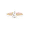 14 Karat Yellow Gold Pear Shaped Solitaire Engagement Ring front view