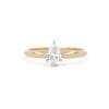 14 Karat Yellow Gold Pear Shaped Solitaire Engagement Ring front view