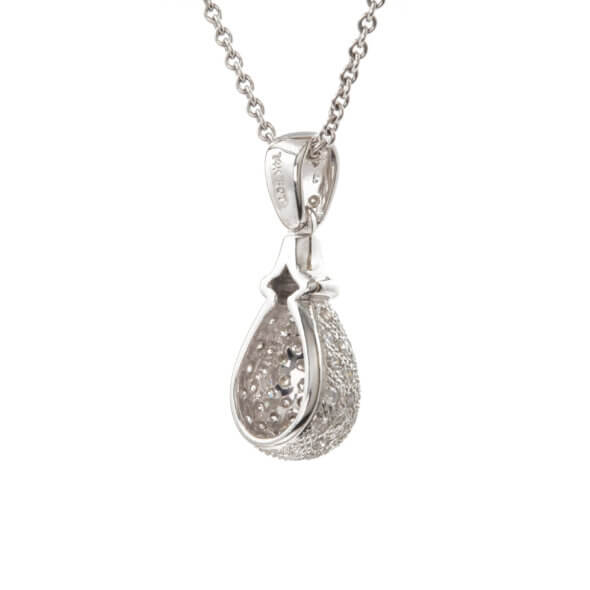 14 Karat White Gold Diamond Teardrop Pendant