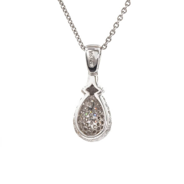 14 Karat White Gold Diamond Teardrop Pendant