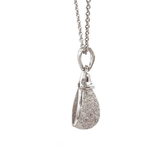 14 Karat White Gold Diamond Teardrop Pendant