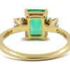 14 Karat Yellow Gold Emerald Cut Emerald | Diamond Ring back view