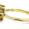 14 Karat Yellow Gold Emerald Cut Emerald | Diamond Ring side view