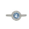 14 Karat White Gold Aquamarine and Diamond Ring