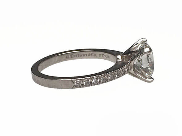 Tiffany Platinum Cushion Cut Diamond Engagement Ring