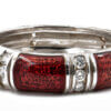 Bombay 18 Karat White Gold Burgundy Enamel Ring