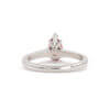 14 Karat White Gold Pear Shaped Pink Tourmaline Solitaire Ring back view