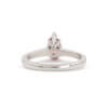 14 Karat White Gold Pear Shaped Pink Tourmaline Solitaire Ring back view