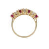 14 Karat Yellow Gold Ruby and Diamond Seven Stone Band top view