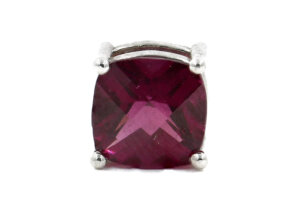 2.53 Carat Garnet Pendant Set in 14 Karat White Gold