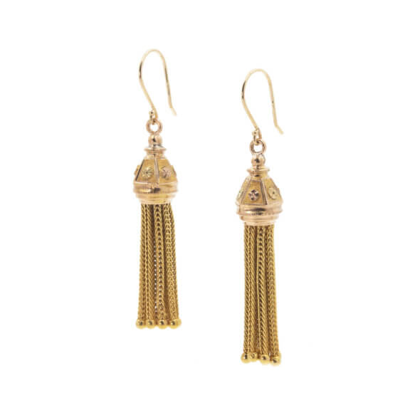 14 Karat Yellow Gold Victorian Tassel Earrings