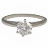 14 Karat White Gold 6 Prong Solitaire Engagement Ring front view