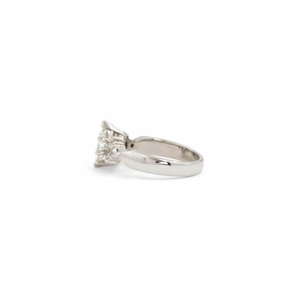 14 Karat White Gold Marquise Diamond Ring