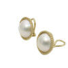 14 Karat Yellow Gold Mabe Pearl Earrings