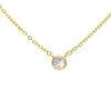 14 Karat Yellow Gold Bezel Set Diamond Pendant