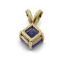 1.83 Square Cut Sapphire Pendant in 14 Karat Yellow Gold