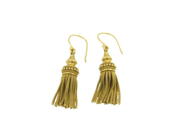 18 Karat Yellow Gold Tassel Earrings