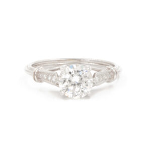 14 Karat White Gold Round Diamond Engagement Ring