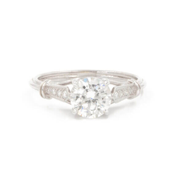 14 Karat White Gold Round Diamond Engagement Ring